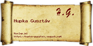 Hupka Gusztáv névjegykártya