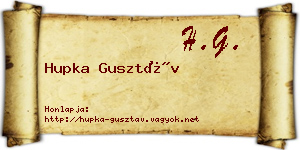 Hupka Gusztáv névjegykártya